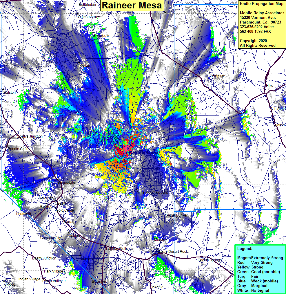 heat map radio coverage Raineer Mesa